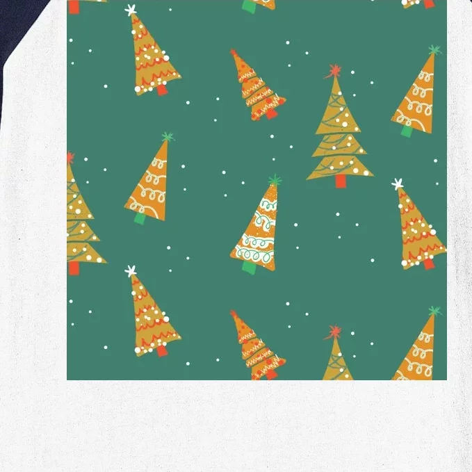 Christmas Trees Pattern Baseball Sleeve Shirt