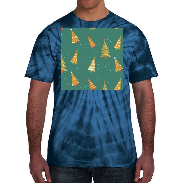 Christmas Trees Pattern Tie-Dye T-Shirt