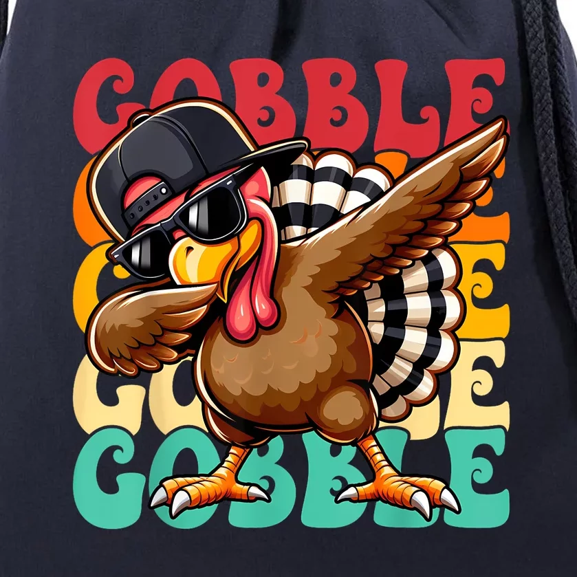 Cobble Thanksgiving Pilgrim Turkey Day Drawstring Bag