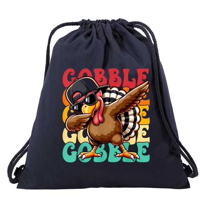 Cobble Thanksgiving Pilgrim Turkey Day Drawstring Bag