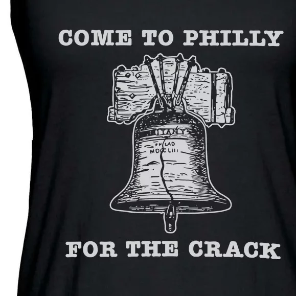 Come To P.H.I.L.L.Y For The Crack Liberty Bell Ladies Essential Flowy Tank