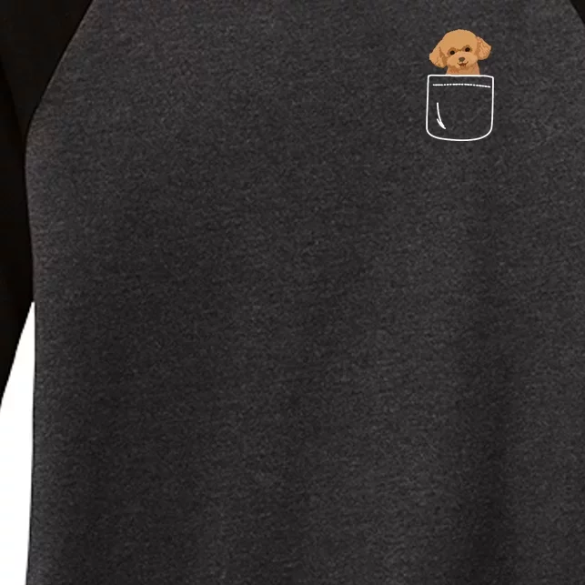 Cute Toy Poodle Dog In Your Pocket Puppy Lover Gift Women's Tri-Blend 3/4-Sleeve Raglan Shirt