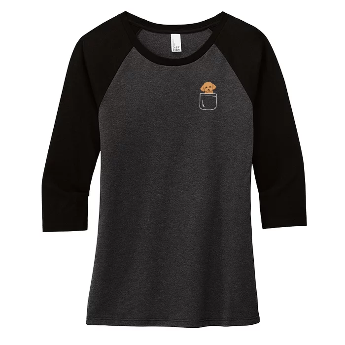 Cute Toy Poodle Dog In Your Pocket Puppy Lover Gift Women's Tri-Blend 3/4-Sleeve Raglan Shirt