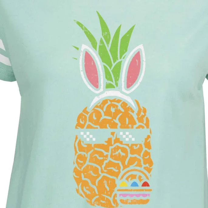 Cool Thug Pineapple Easter Bunny Eggs Fruit Lover Gift Enza Ladies Jersey Football T-Shirt