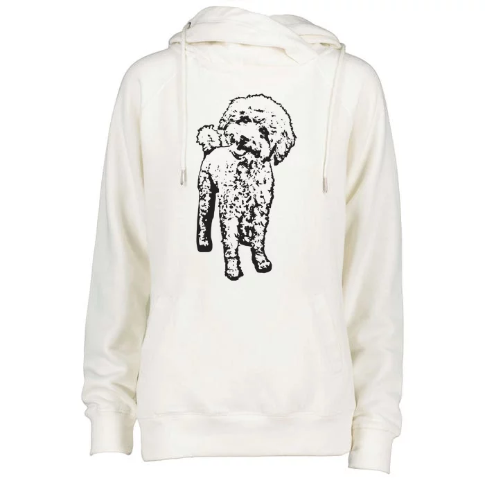 Cute Toy Poodle Smile Dog Lover Gift Black Womens Funnel Neck Pullover Hood