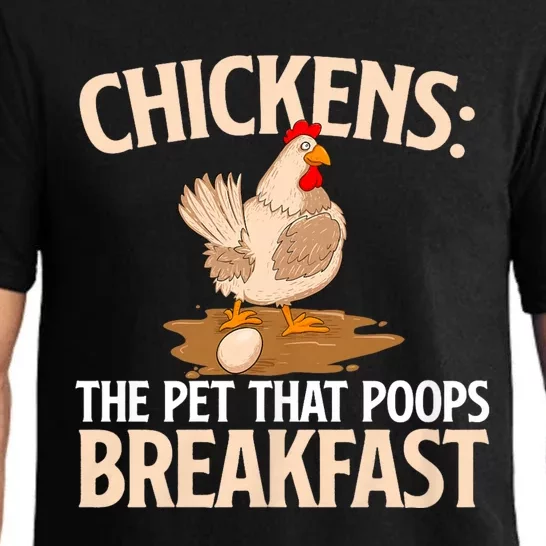 Chickens The Pet That Poops Breakfast Chicken Lover Farmer Pajama Set