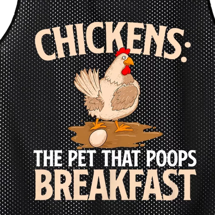 Chickens The Pet That Poops Breakfast Chicken Lover Farmer Mesh Reversible Basketball Jersey Tank