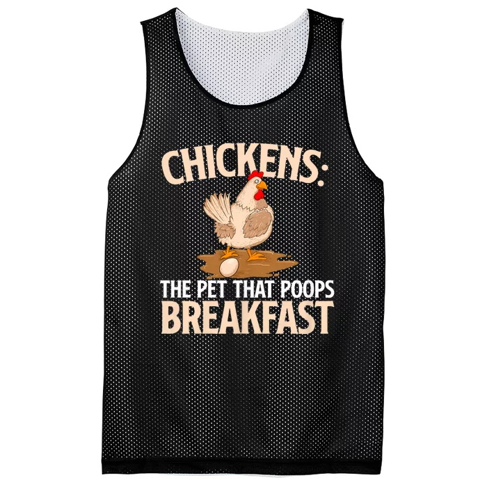 Chickens The Pet That Poops Breakfast Chicken Lover Farmer Mesh Reversible Basketball Jersey Tank