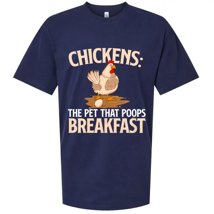 Chickens The Pet That Poops Breakfast Chicken Lover Farmer Sueded Cloud Jersey T-Shirt