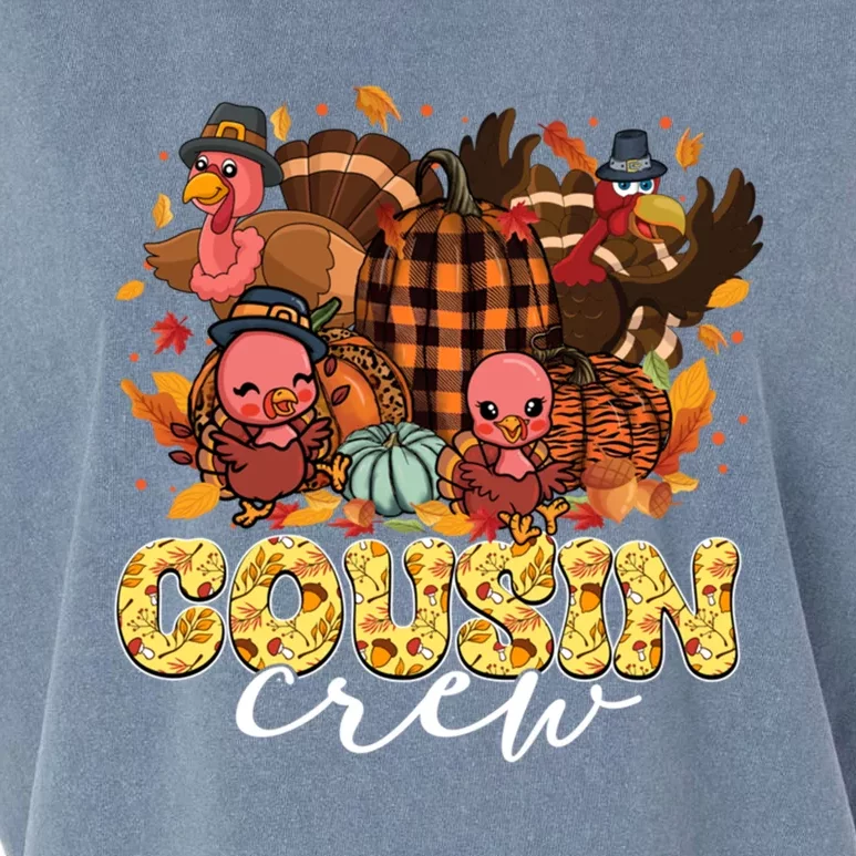 Cute Turkeys Pumpkins Thanksgiving Cousin Crew Three Gift Garment-Dyed Women's Muscle Tee