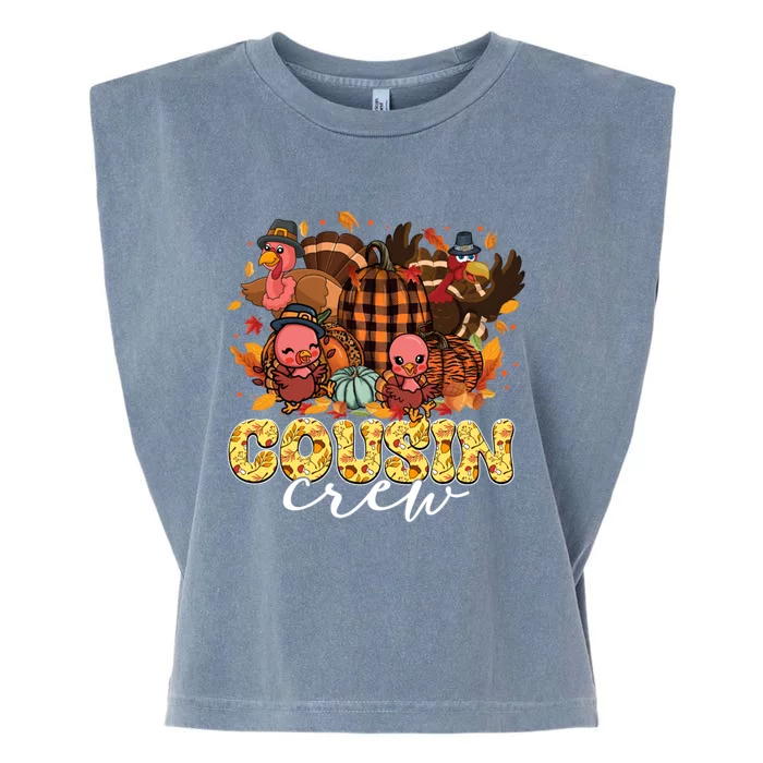 Cute Turkeys Pumpkins Thanksgiving Cousin Crew Three Gift Garment-Dyed Women's Muscle Tee