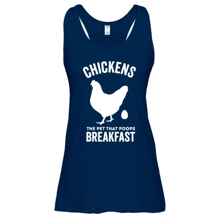 Chickens The Pet That Poops Breakfast Funny Ladies Essential Flowy Tank