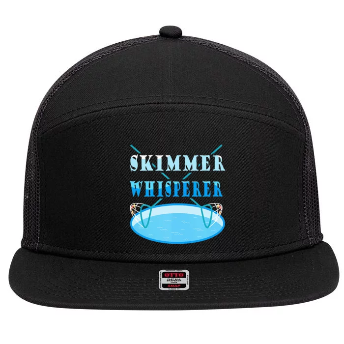 Cleaning The Pool Skimmer Whisperer Pool Guy 7 Panel Mesh Trucker Snapback Hat