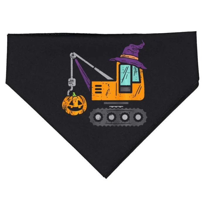 Crane Truck Pumpkin Baby Halloween USA-Made Doggie Bandana