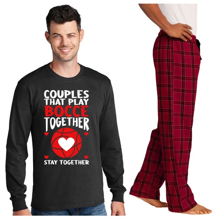 Couples That Play Bocce Together Bocce Ball Cool Gift Long Sleeve Pajama Set