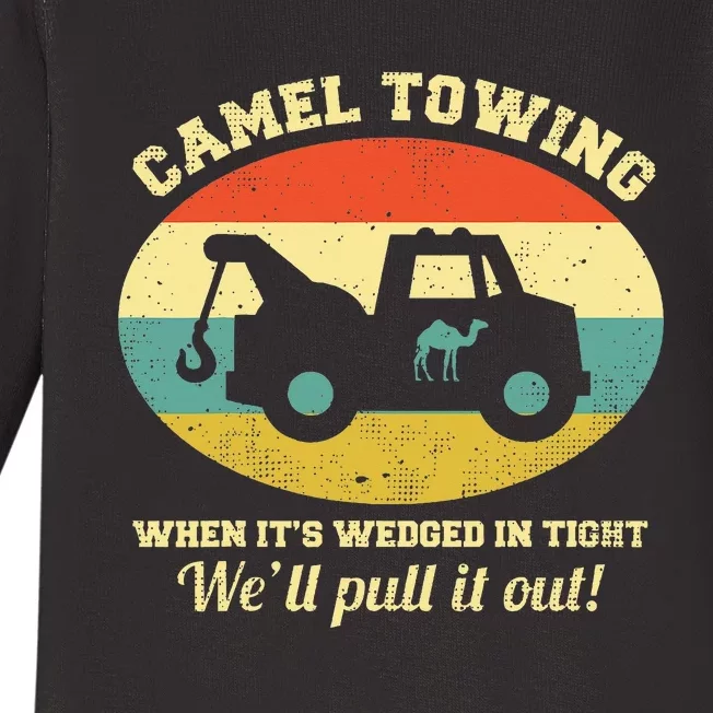 Camel Towing Retro Adult Humor Baby Long Sleeve Bodysuit