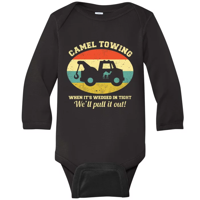 Camel Towing Retro Adult Humor Baby Long Sleeve Bodysuit