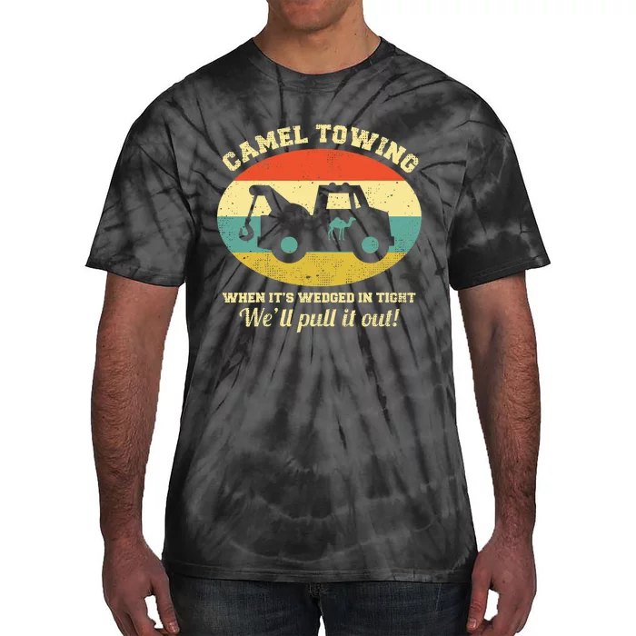 Camel Towing Retro Adult Humor Tie-Dye T-Shirt