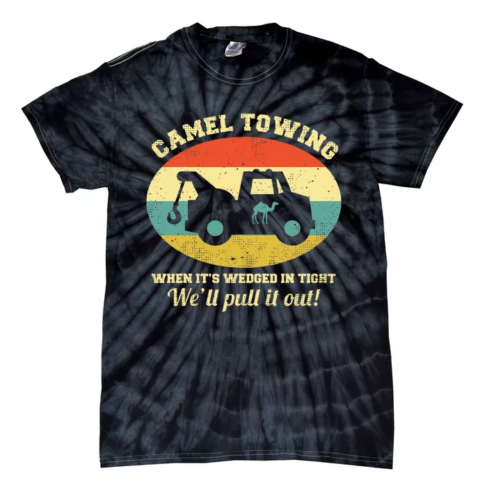 Camel Towing Retro Adult Humor Tie-Dye T-Shirt