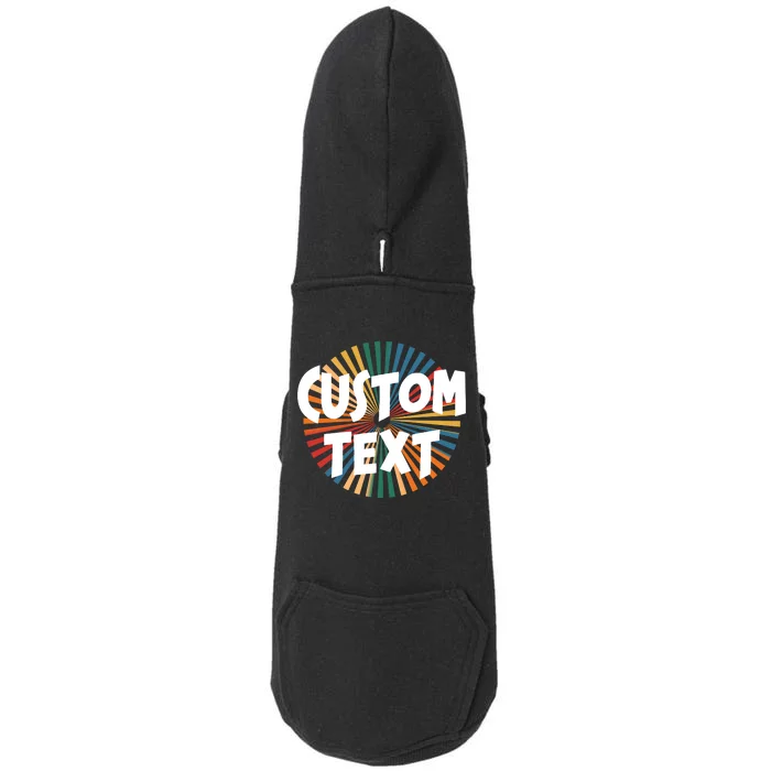 Custom Text Retro Colorful Logo Personalized Design Doggie 3-End Fleece Hoodie