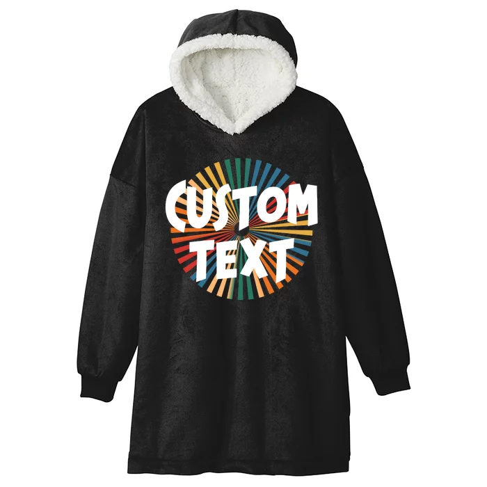 Custom Text Retro Colorful Logo Personalized Design Hooded Wearable Blanket