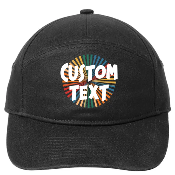 Custom Text Retro Colorful Logo Personalized Design 7-Panel Snapback Hat