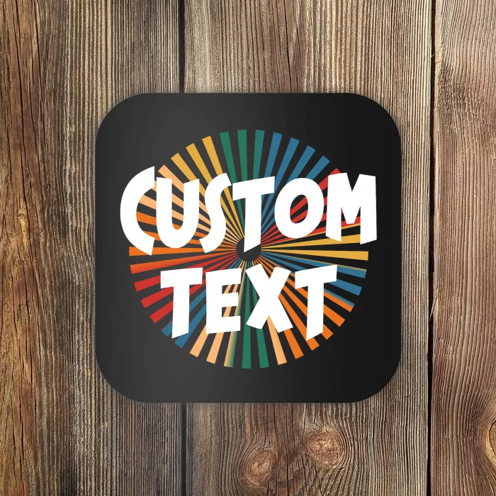 Custom Text Retro Colorful Logo Personalized Design Coaster