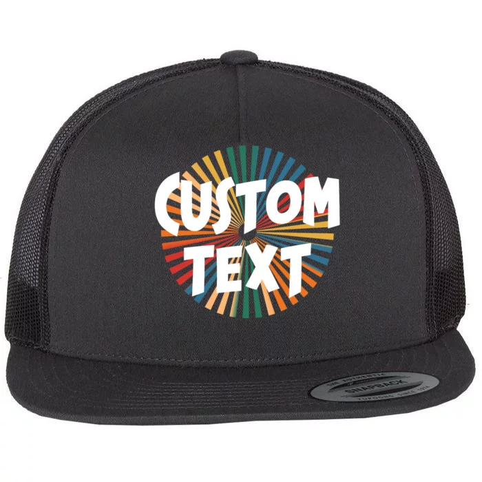 Custom Text Retro Colorful Logo Personalized Design Flat Bill Trucker Hat