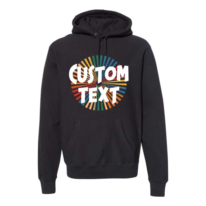 Custom Text Retro Colorful Logo Personalized Design Premium Hoodie