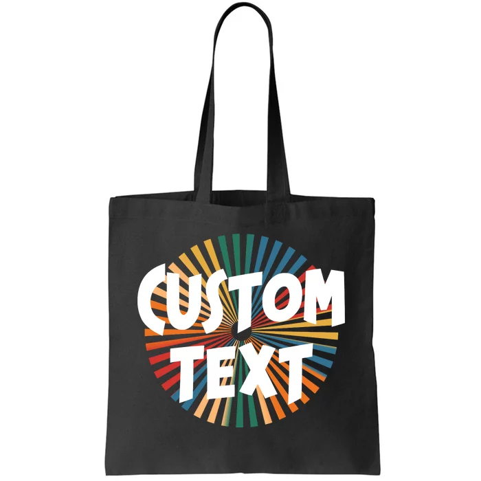 Custom Text Retro Colorful Logo Personalized Design Tote Bag