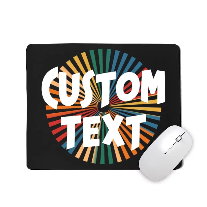 Custom Text Retro Colorful Logo Personalized Design Mousepad