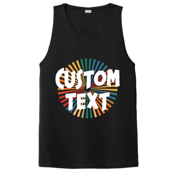 Custom Text Retro Colorful Logo Personalized Design Performance Tank