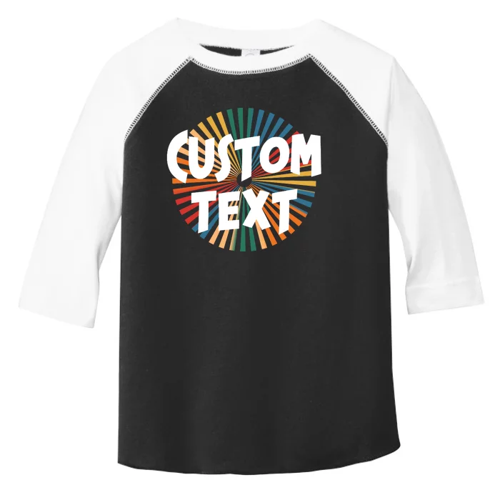 Custom Text Retro Colorful Logo Personalized Design Toddler Fine Jersey T-Shirt