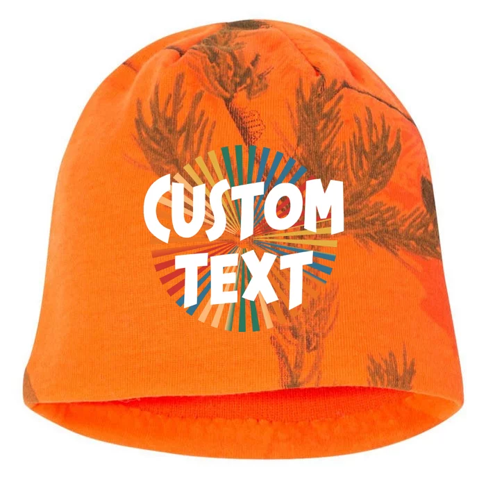 Custom Text Retro Colorful Logo Personalized Design Kati - Camo Knit Beanie