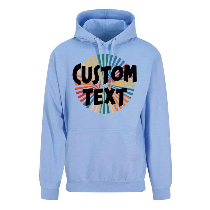 Custom Text Retro Colorful Logo Personalized Design Unisex Surf Hoodie