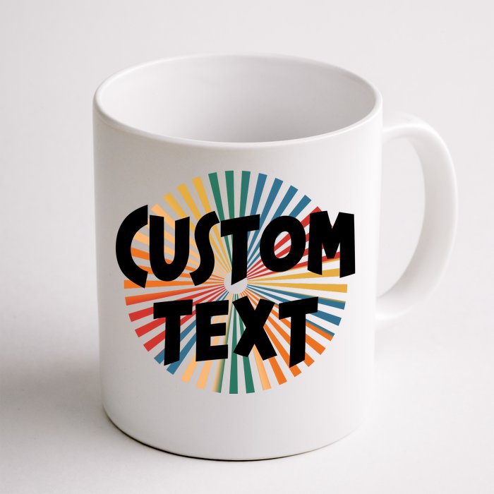 Custom Text Retro Colorful Logo Personalized Design Front & Back Coffee Mug