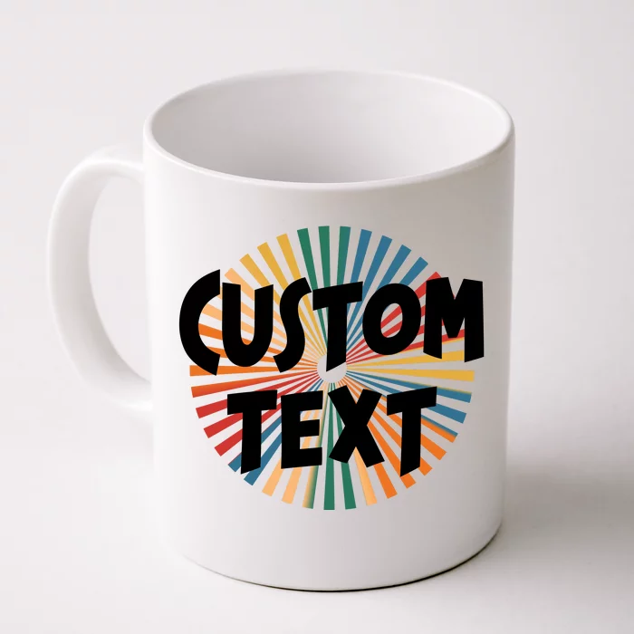 Custom Text Retro Colorful Logo Personalized Design Front & Back Coffee Mug