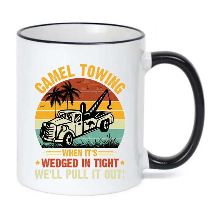 Camel Towing Retro Adult Humor Saying Funny Halloween Gift Black Color Changing Mug