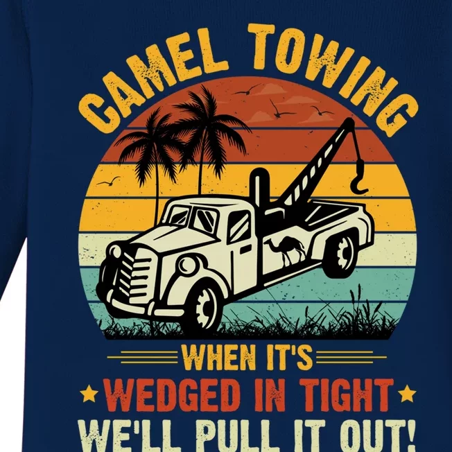 Camel Towing Retro Adult Humor Saying Funny Halloween Gift Baby Long Sleeve Bodysuit