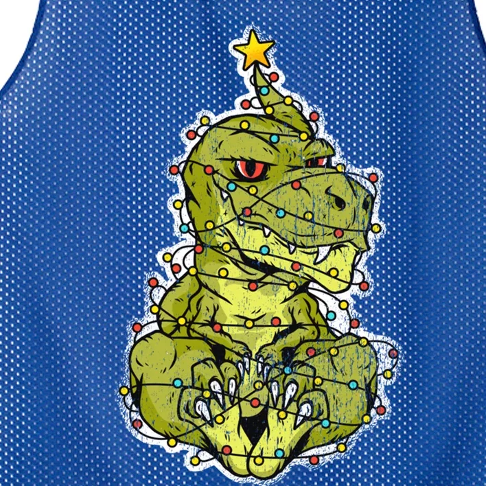 Christmas Tree Rex Trex Holiday Tops Gift Mesh Reversible Basketball Jersey Tank