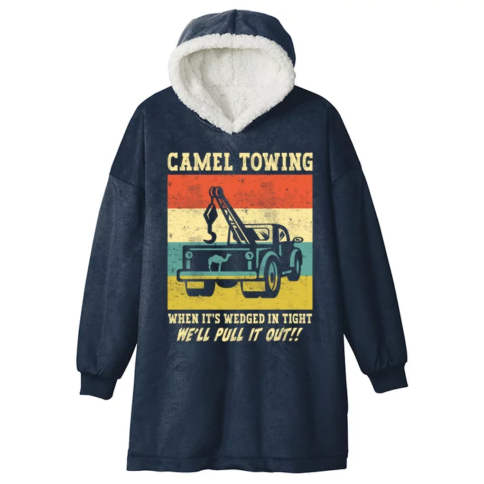 Camel Towing Retro Adult Humor Saying Funny Halloween Cool Gift Hooded Wearable Blanket