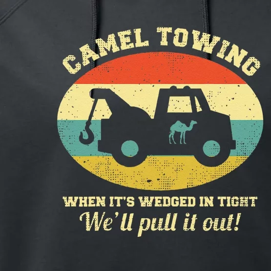 Camel Towing Retro Humor Saying Funny Halloween Gift Performance Fleece Hoodie