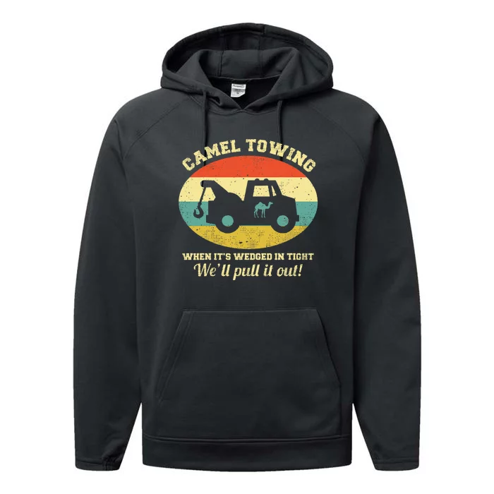 Camel Towing Retro Humor Saying Funny Halloween Gift Performance Fleece Hoodie