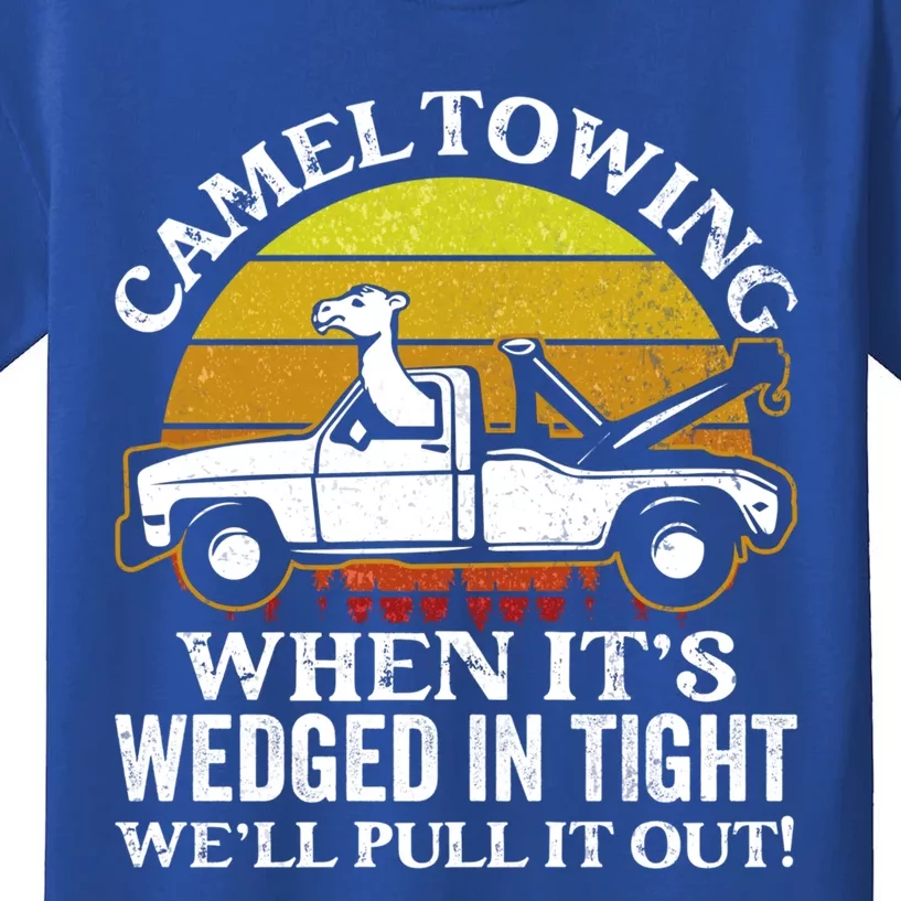 Camel Towing Retro Humor Saying Funny Transport Halloween Gift Kids T-Shirt