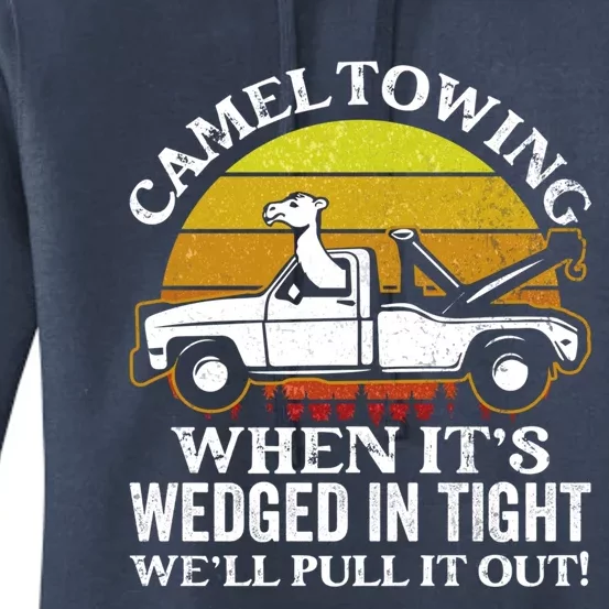 Camel Towing Retro Humor Saying Funny Transport Halloween Gift Women's Pullover Hoodie