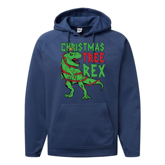 Christmas Tree Rex Performance Fleece Hoodie