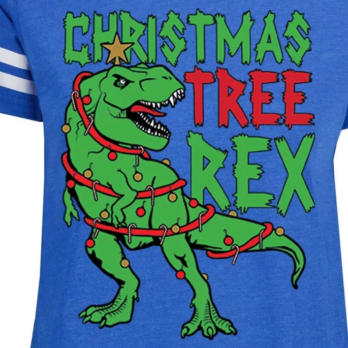 Christmas Tree Rex Enza Ladies Jersey Football T-Shirt