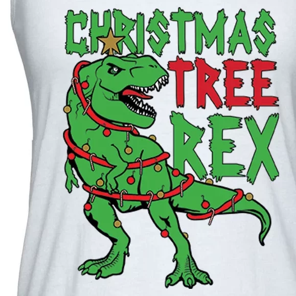 Christmas Tree Rex Ladies Essential Flowy Tank