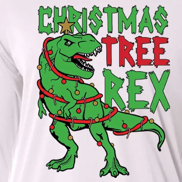 Christmas Tree Rex Cooling Performance Long Sleeve Crew