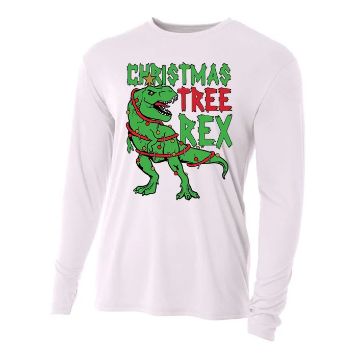 Christmas Tree Rex Cooling Performance Long Sleeve Crew